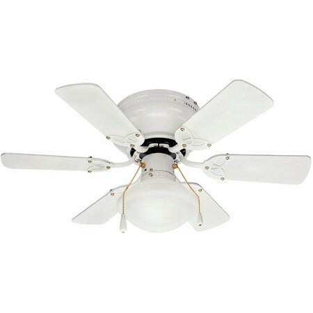 HOME IMPRESSIONS Twister 30 In. White Ceiling Fan with Light Kit CF30TWI6WH-L